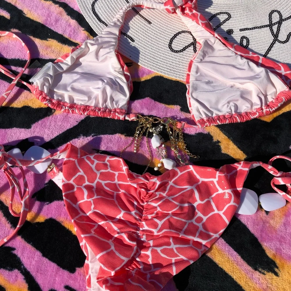NWT beach bunny bikini Glitter in the Air or Giraffe, M set - Picture 13 of 16